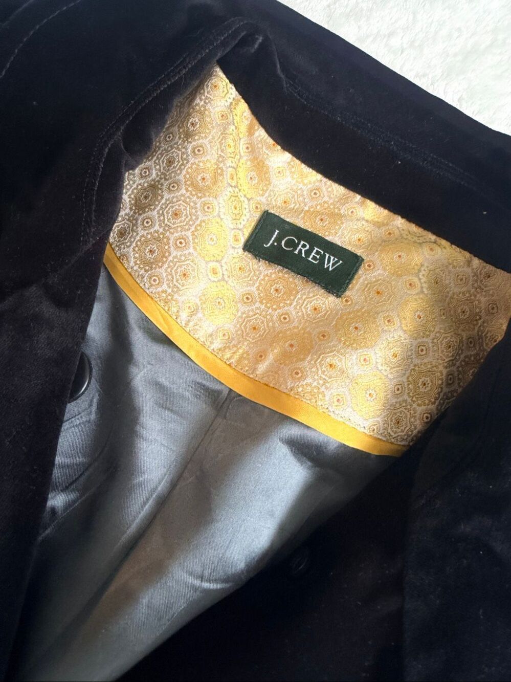 J.Crew Black Velvet Double Breasted Peacoat Coat Estimated Size 4 - Picture 4 of 12
